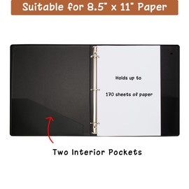 Cherrich 3 Ring Binder 1 Inch for 8.5" x 11" Paper, 2 Pack Planner Binder with Linen Hardcover and 2 Interior Pockets Paper for Organization of School, Business and Home