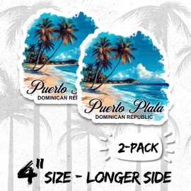 Puerto Plata Dominican Republic Magnet 4 Inch 2-Pack – Strong Vinyl Decorative Travel Magnets for Fridge Locker Kitchen Office – Cute Fun Aesthetic Cool Durable & Long-Lasting Souvenir ID44999