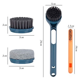 Kitchen Cleaning Brush Set Dish Brush for Cleaning- Long Handle Scrub Brush Replaceable Brush for Pans Pots Kitchen Sink Cleaning