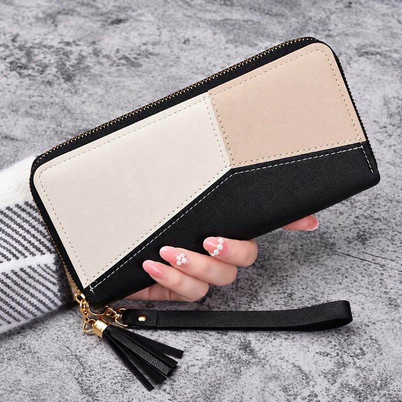 Women's Long Zipper Wallet for Everyday Organization – PU Leather