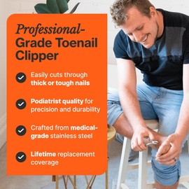 Toenail Clippers for Thick Nails, Medical Grade Stainless Steel Nail Nippers Trusted by Podiatrists for Seniors, Men, and Women – Ideal for Thick Toenails & Foot Care