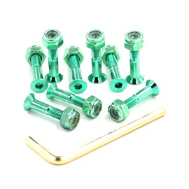 Ever Hardware Skateboard Hardware 9PCS Deck Mounting Screws Nuts Hex Key Outfits Color Fasteners Set