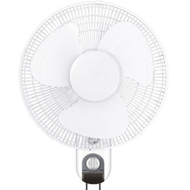 HealSmart Digital Household Wall Mount Fans 16 Inch Adjustable Tilt, 90 Degree, 3 Speed Settings, 1 Pack, White