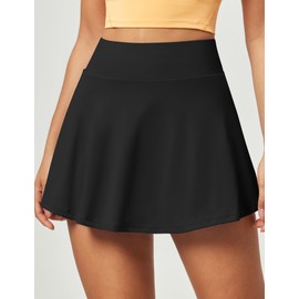 IUGA Tennis Skirts for Women High Waisted Women's Golf Skirt with Pockets Athletic Skort for Running Casual Black