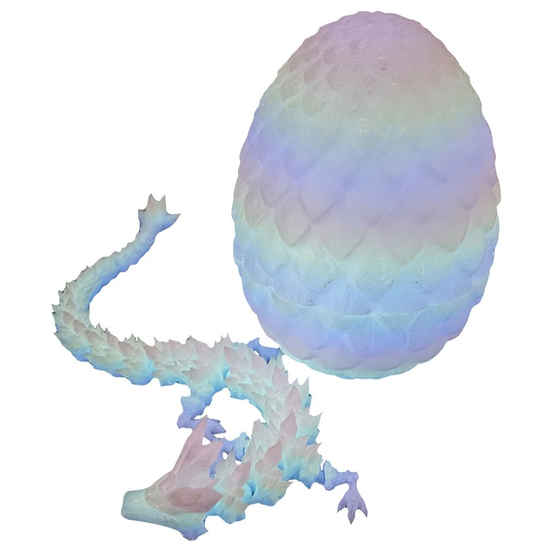 Glow 3D Printed Dragon Eggs with Dragon Inside- Glow in