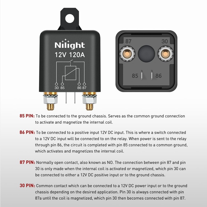 Nilight Remote Battery Disconnect Switch 12V 200A Car Anti-Theft Kill