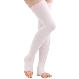 Lantage Nighttime Compression Socks, For Night, Beautiful Legs, Long, Knee High, Women's Tights, Leggings, Socks, Night Socks, Elastic, One Size Fits Most, Made in Japan, Pink