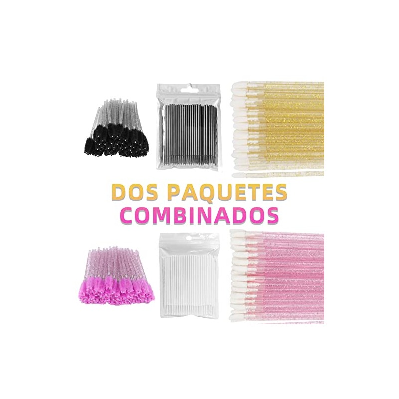 300 pcs Cepillos Desechables para Pestañas, Cepillos Labios y Microaplicador,