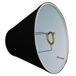 FenchelShades.com Round Lampshade 4" Top Diameter x 9" Bottom Diameter x 7" Slant Height with 6" Drop Slip Uno Attachment (Linen Black)