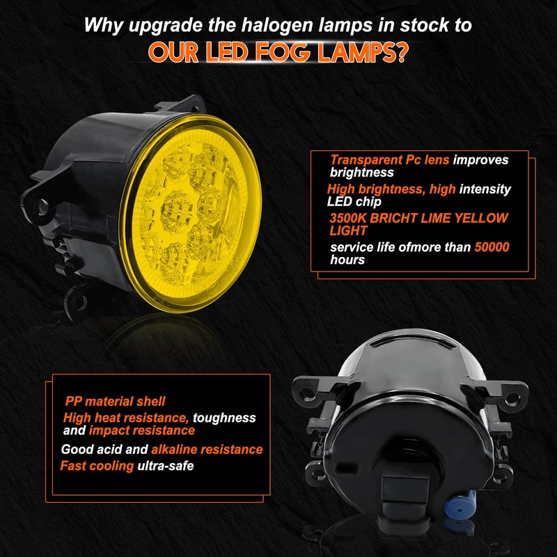 qobsos 3.5 Inch Fog Light Bulb LED Front Bumper Fog