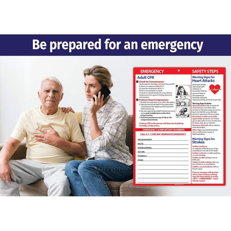Adult CPR and Heart Attack and Stroke, Rescue Charts (2