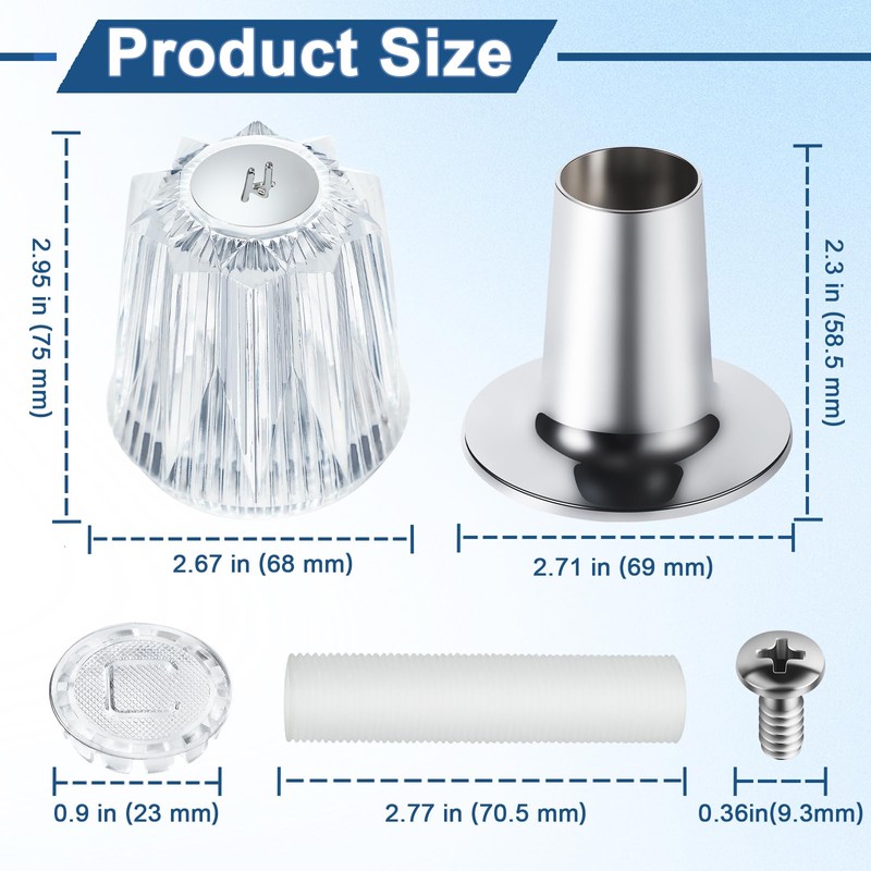 UCDETD 2 Piece Shower Knobs Replacement, Compatible with Price Pfister