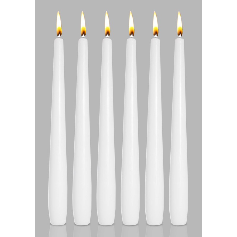 Ner Mitzvah Classic 8 Inch Taper Candles for Shabbat, Dinner