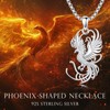 OHAYOO Phoenix Necklace for Women, 925 Sterling Silver White Gold