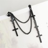 2Pcs Punk Layered Cross Long Threader Tassel Link Chain Dangle
