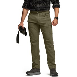 CQR Men's Cool Flex Tactical Pants, Water Resistant Lightweight Stretch Cargo Work Hiking Pants, Sierra Soil Green, 40W x 30L