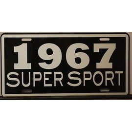 1967 67 Super Sport Metal License Plate 6x12 Tag Fits Chevy SS Impala Nova El Camino Chevelle Camaro Gasser Hot Rod Muscle Car Custom Classic Garage Bar Man Cave Office Novelty Wall Art Sign Gift