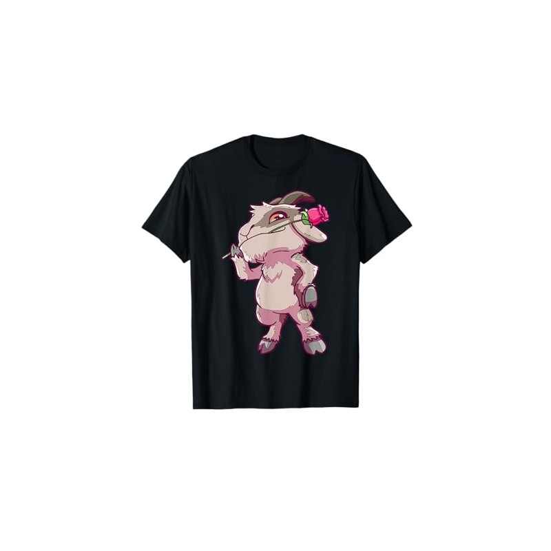 Cartoon Goat With A Flower Cute Character For Kids T-Shirt
