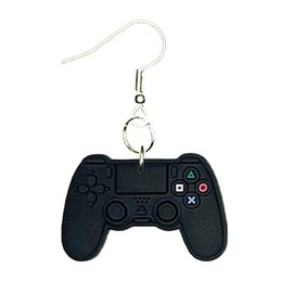 Game Controller Earrings Hypoallergenic Silver Plated Fishhooks Yazzle Dazzle Black