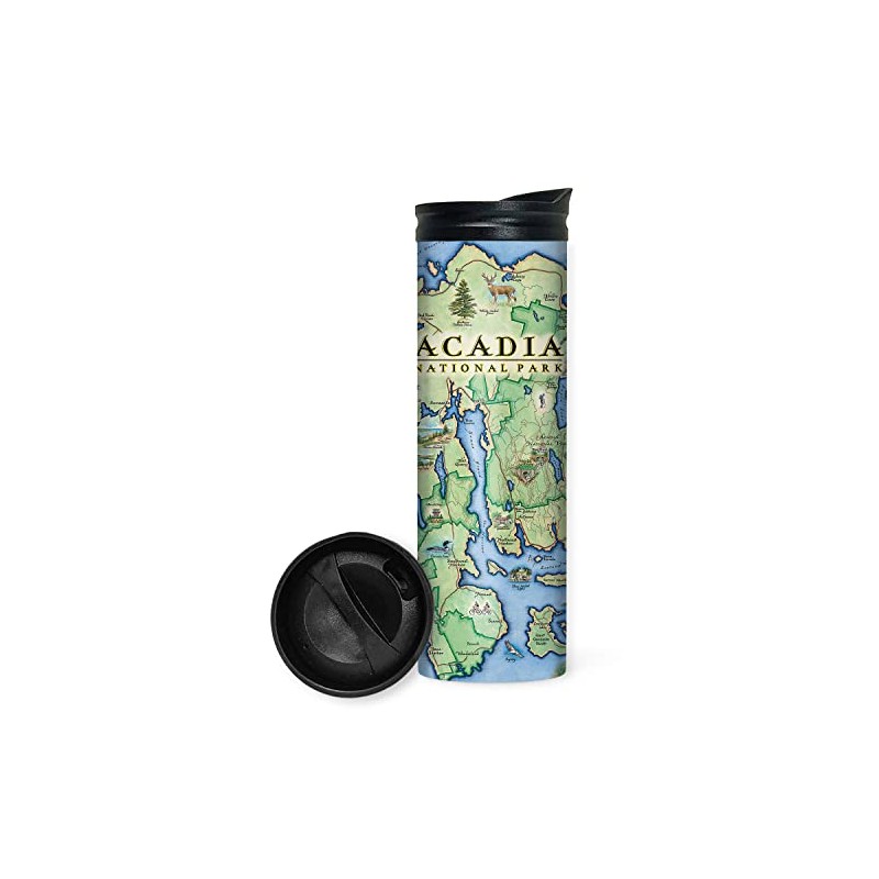 Xplorer Maps Acadia National Park Map 16 Oz Travel Drinkware
