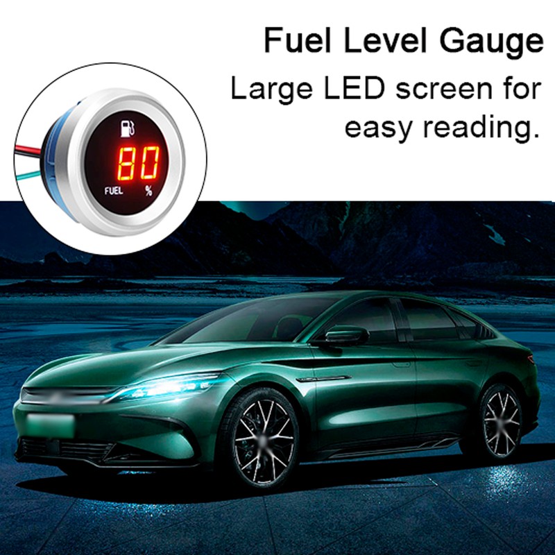 Digital Fuel Level Gauge with Flashing Alarm Car Fuel Level