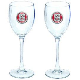 Heritage Pewter North Carolina State Wolfpack Glass Goblets – Set of 2 | 12 OZ Goblet Wine Glasses | Expertly Crafted Pewter Glass