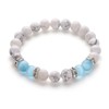 Pingyongchang 2pcs Natural Crystal Bracelet for Women Men Anxiety Beaded