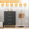 Garvee ​​Black 4-Drawer Dresser for Bedroom & Closet Tall Chest