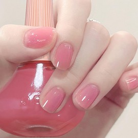 KAHSOSE Clear Pink Nail Polish Quick Dry, Sheer Pink Nail Polish, Jelly Pink Nail Polish, Pale Pink Nail Polish Long Wearing, Pink Clear Nail Polish Gel for Girls, Natural Light Pink Nail Polish