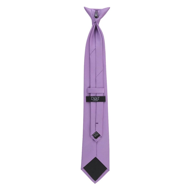 DQT Men's Plain Twill Wedding Formal Clip On Tie -