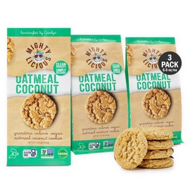 MIGHTYLICIOUS Cookies – Gluten-Free, Allergen Friendly, Kosher, Preservative-Free – Snack Option for a Guilt-Free Treat - 6.5 Oz (3 Pack, Oatmeal Coconut)