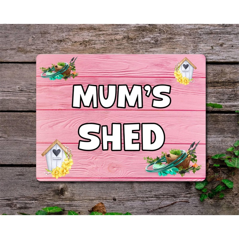 decalarama Mum Garden Metal Sign Gift – Mum's Shed -
