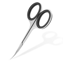 CGBE Eyebrow Scissors Multifunctional Cuticle Scissors Eyebrow Scissors Cuticle Treatment Precision Tip Scissors Anti-Slip Rubber Handle Eyebrow Eyelash Beard Cuticle Scissors - Black