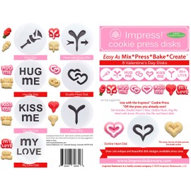 Valentine's Day 8 Disk Set for Cookie Presses