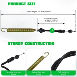 Zafina-UP 175067 169676 Deck Clutch Cable Replacement Compatible for Craftsman 917271643 Lawn Mowers, Replaces 532169676 532175067 21547184
