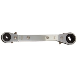 Hilmor 1839043 Offset Service Wrench, 1/4" x 3/16" Square, 3/8" x 5/16" Square - HVAC Ratchet Wrench