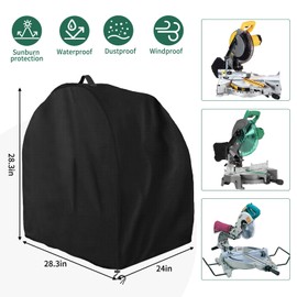 AKEfit Miter Saw Cover,Waterproof & Dustproof Portable Table Saw Cover for Most Miter Planers,28.3''L x 24''W x 28.3''H-Black