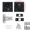 Nicerity Pocket Door Lock with Key,Square Pocket Door Hardware Flush