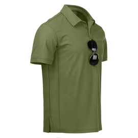 NIASHOT Polo Shirts for Men Short Sleeve Mens T-Shirts Golf Shirts for Men Tactical Summer Clothes Work Workout Golf Polos Army Green XL