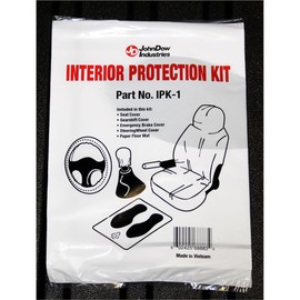 JohnDow Industries Interior Protection Kit, IPK-1, Box of 100 Kits Includes a Seat Cover, Floor Mat, Steering Wheel Cover, Gear Shift Cover, and Emergency Brake Cover