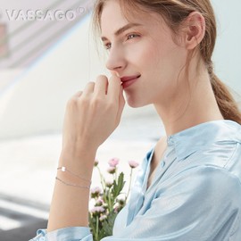 VASSAGO Clover Bracelet for Women Stainless Steel Four Leaf Clover Bracelet Lucky Link Clover Bracelets Trendy Jewelry Gifts for Women (silver 1)