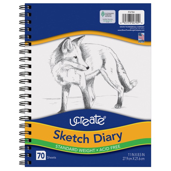 UCreate Sketch Diary, 11" x 8-1/2", 70 Sheets