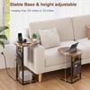 Vagusicc C Shaped End Table with Charging Station, 32" Tall
