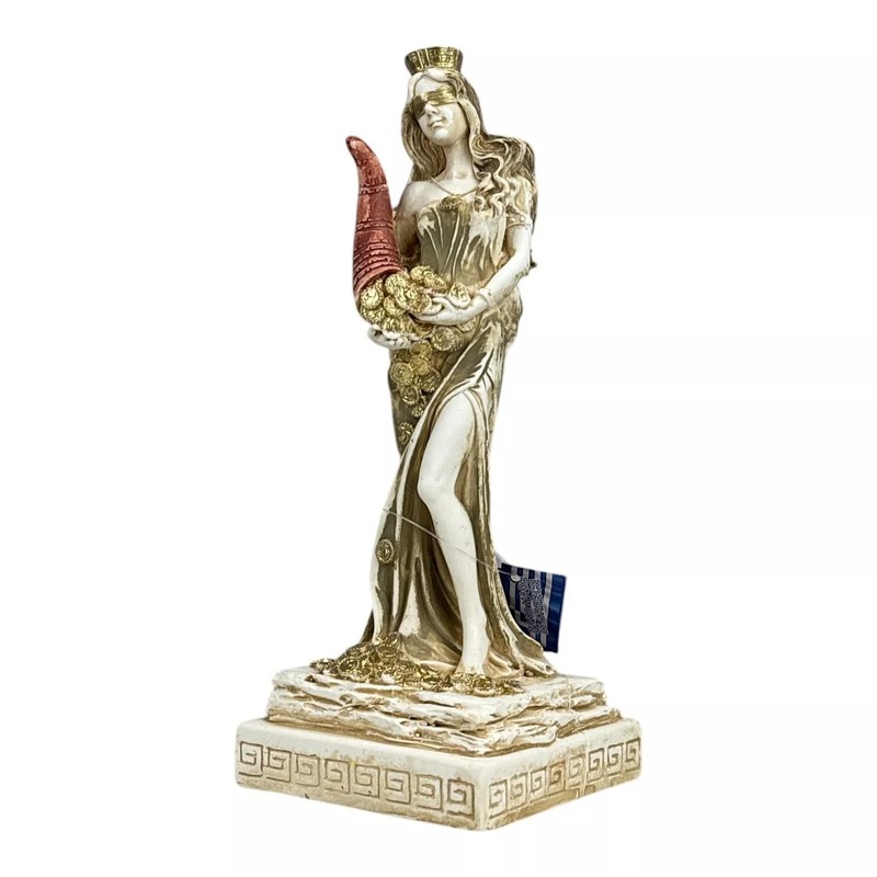 Goddess Fortune Tyche Luck Fortuna Hard Plaster Statue Sculpture 8.65