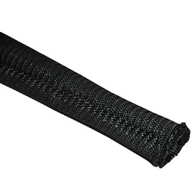 Electriduct 3/8" Gator Sleeve Braided Wrap Around Sleeving Wire Protection Cable Flexible Side Entry Conduit - 10 Feet - Black