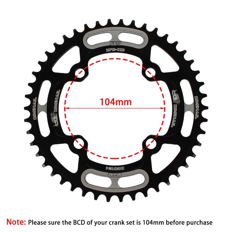Karlak Chainring 104BCD Bicycle Chainring 104BCD Mountain Bike Single Chainring