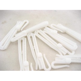 15pcs of Adjustable Deep Pinch Pleat Hooks Adjustable Locking Curtain Tape Hooks Plastic