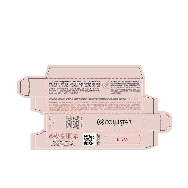COLLISTAR Lift HD+ Smoothing Lifting Concealer No.5 Sabbia 4 ml