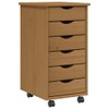vidaXL Moss 6-Drawer Chest, Solid Pine Wood Mobile File Cabinet,