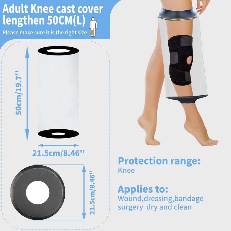 Knee Cast Cover for Shower Large Size, KT1180-L Waterproof Knee